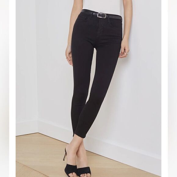 L'agence Margot High-Rise Skinny Jeans In Noir 26 - Picture 1 of 9